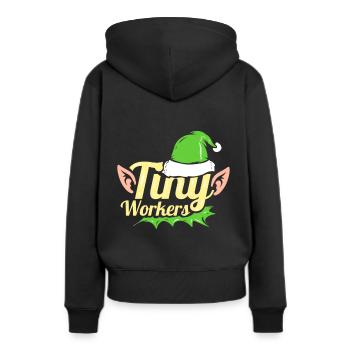 Les petits elfes sont de minuscules travailleurs pour Noël - Sweat à capuche Premium bio Femme - noir - Dos - Julia (174cm)