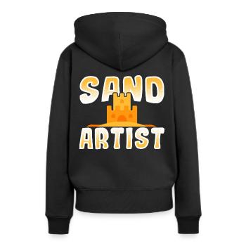 Artiste de sable Sandcastle Sculpture de sable Peinture sur sable SA - Sweat à capuche Premium bio Femme - noir - Dos - Julia (174cm)