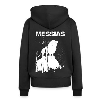 Messias Löwe Jesus Gott Erretter Bibel Glaube - Frauen Premium Bio Hoodie - Schwarz - Hinten - Julia (174cm)