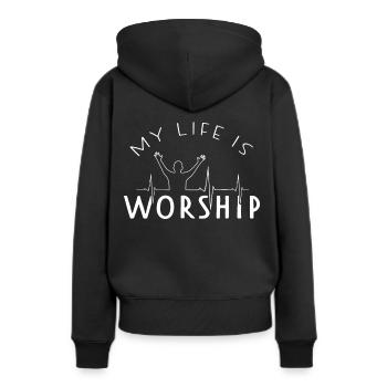 Culte Culte Heartbeat Christian Band - Sweat à capuche Premium bio Femme - noir - Dos - Julia (174cm)