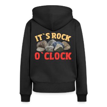 Geologie Steine Fossil Forschung - Frauen Premium Bio Hoodie - Schwarz - Hinten - Julia (174cm)