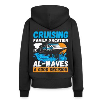 Kreuzfahrt Familienurlaub Schifffahrt Reise Urlaub - Frauen Premium Bio Hoodie - Schwarz - Hinten - Julia (174cm)
