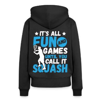 Racket Tennis Badminton Squash - Frauen Premium Bio Hoodie - Schwarz - Hinten - Julia (174cm)