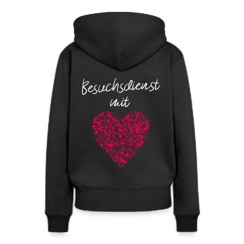 Besuchsdienst mit Herz Altersheim Pflegebedürftig - Frauen Premium Bio Hoodie - Schwarz - Hinten - Julia (174cm)