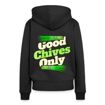 Bonne ciboulette seulement - végétarien ou végétalien - Sweat à capuche Premium bio Femme - noir - Dos - Julia (174cm)