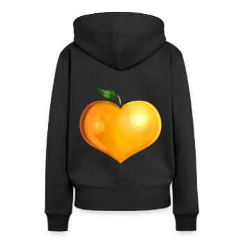 Orange In Heart Shape - Végétarien - Devenez végétalien - Sweat à capuche Premium bio Femme - noir - Dos - Julia (174cm)