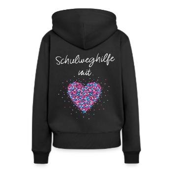 Schulweghilfe mit Herz Verkehrshilfe Verkehr - Frauen Premium Bio Hoodie - Schwarz - Hinten - Julia (174cm)