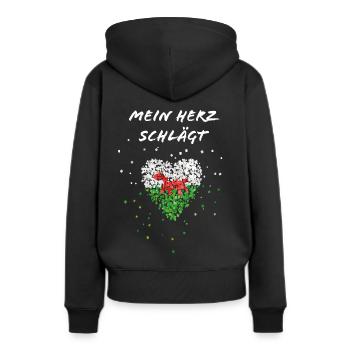 Pays de Galles Heartbeat Drapeau du Pays de Galles Drapeau du Pays de Galles Drapeau - Sweat à capuche Premium bio Femme - noir - Dos - Julia (174cm)
