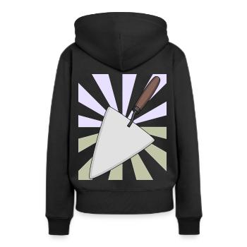 Cadeau de Noël Truelle de maçon Artisan Constructeur - Sweat à capuche Premium bio Femme - noir - Dos - Julia (174cm)