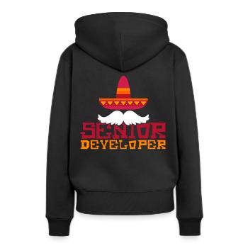 Senior Developer Programming Programmer - Frauen Premium Bio Hoodie - Schwarz - Hinten - Julia (174cm)