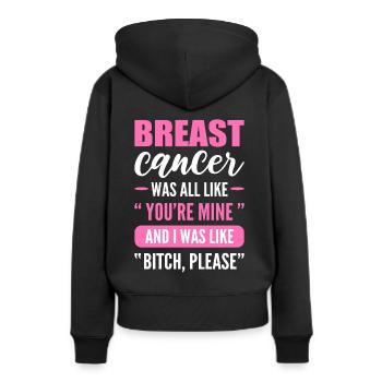 C’était comme un cancer du sein à ruban rose - Sweat à capuche Premium bio Femme - noir - Dos - Julia (174cm)