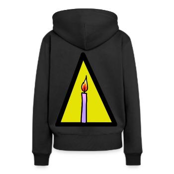 ENERGIE KERZE LICHT FEUER HITZE FLAMME - Frauen Premium Bio Hoodie - Schwarz - Hinten - Julia (174cm)