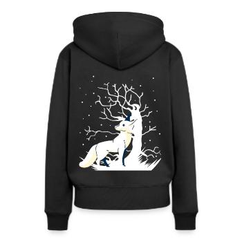 Fuchs Waldtiere Schnee Winter Weihnachtsgeschenk - Frauen Premium Bio Hoodie - Schwarz - Hinten - Julia (174cm)