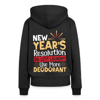 Résolution du Nouvel An Jour de l’An Nouvel An - Sweat à capuche Premium bio Femme - noir - Dos - Julia (174cm)