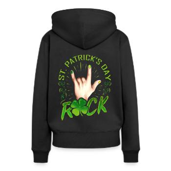 Signe Des Cors Main Logo Rock Music St - Sweat à capuche Premium bio Femme - noir - Dos - Julia (174cm)
