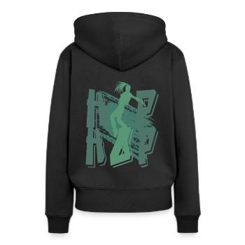 breakdancing Spruch – Tanzen Bboy Hiphop - Frauen Premium Bio Hoodie - Schwarz - Hinten - Julia (174cm)