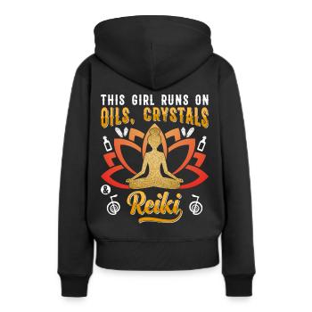 Praticiens de Reiki & Maître Reiki - Sweat à capuche Premium bio Femme - noir - Dos - Julia (174cm)