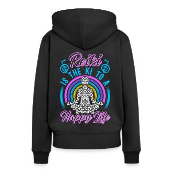 Praticiens de Reiki & Maître Reiki - Sweat à capuche Premium bio Femme - noir - Dos - Julia (174cm)