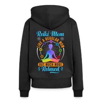 Praticiens Reiki Maître Reiki Maman Reiki - Sweat à capuche Premium bio Femme - noir - Dos - Julia (174cm)