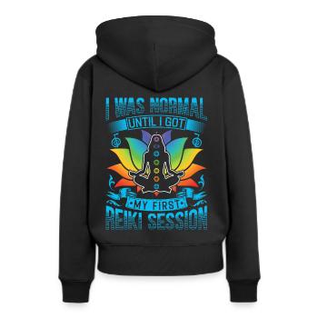 Praticiens de Reiki & Maître Reiki - Sweat à capuche Premium bio Femme - noir - Dos - Julia (174cm)