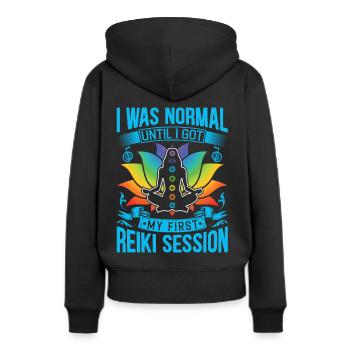Praticiens de Reiki & Maître Reiki - Sweat à capuche Premium bio Femme - noir - Dos - Julia (174cm)