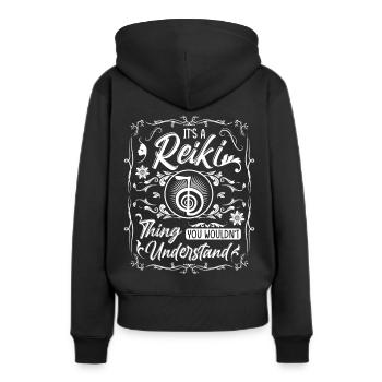 Praticiens de Reiki & Maître Reiki - Sweat à capuche Premium bio Femme - noir - Dos - Julia (174cm)
