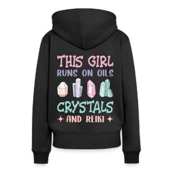 Praticiens de Reiki & Maître Reiki - Sweat à capuche Premium bio Femme - noir - Dos - Julia (174cm)