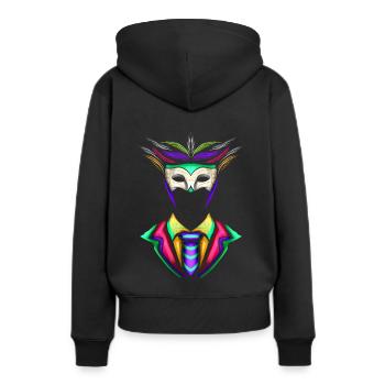 Costume d’homme avec masque pour Mardi Gras - Sweat à capuche Premium bio Femme - noir - Dos - Julia (174cm)