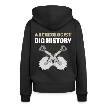 Archéologue Fouiller Histoire Archéologie Archéologie - Sweat à capuche Premium bio Femme - noir - Dos - Julia (174cm)