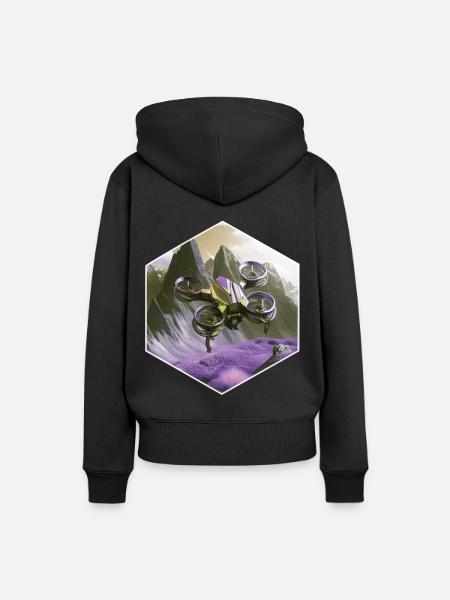 Dronenpilot Quadrocopter fliegen - Frauen Premium Bio Hoodie - Schwarz
