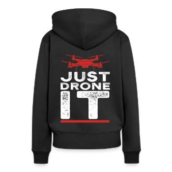 Drone Pilot fly - Sweat à capuche Premium bio Femme - noir - Dos - Julia (174cm)