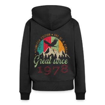 45 Years Dragon Birthday Fantasy - Women’s Premium Organic Hoodie - black - Back - Julia (174cm)