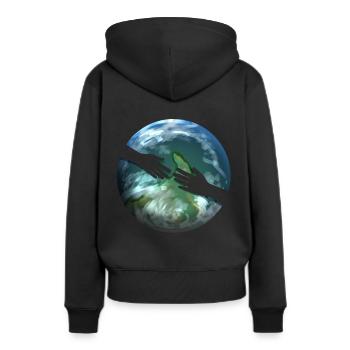 Deux mains tendues devant Earth Globe pour - Sweat à capuche Premium bio Femme - noir - Dos - Julia (174cm)