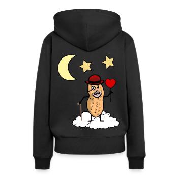 Peanut Grandpa Heaven Jensei’s Death Cloud Reincarnation - Sweat à capuche Premium bio Femme - noir - Dos - Julia (174cm)