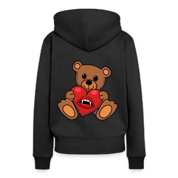 Teddy Heart Vampire Horreur Halloween Suceur de sang - Sweat à capuche Premium bio Femme - noir - Dos - Julia (174cm)