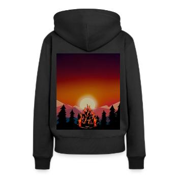 Ökologie Naturschutz Feuer Wald Brand Inferno Co2 - Frauen Premium Bio Hoodie - Schwarz - Hinten - Julia (174cm)