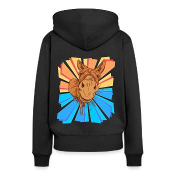 Esel Geschenk Huftiere Muli Pferd Pony Kinder Kind - Frauen Premium Bio Hoodie - Schwarz - Hinten - Julia (174cm)