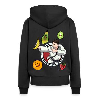 Self-Défense Vitamines Fruit Judo Fruit Victoire - Sweat à capuche Premium bio Femme - noir - Dos - Julia (174cm)
