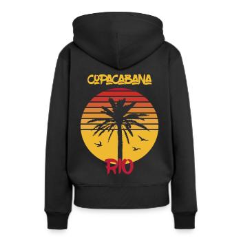 Rio Surf Copacabana Palm Holiday Beach Ocean - Sweat à capuche Premium bio Femme - noir - Dos - Julia (174cm)