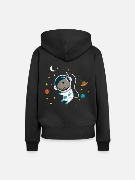 Astronaut Capybara Meerschweinchen - Frauen Premium Bio Hoodie - Schwarz