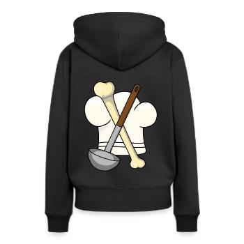 Soupe aux os Louche Chapeau de Chef Chef Gourmet - Sweat à capuche Premium bio Femme - noir - Dos - Julia (174cm)
