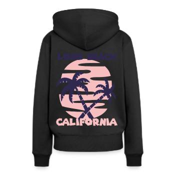 Vacances en famille Californie Long Beach Palm Beach - Sweat à capuche Premium bio Femme - noir - Dos - Julia (174cm)