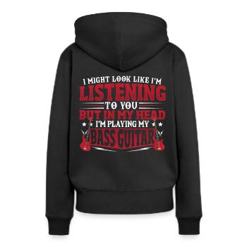 In My Head I'm Playing Bass Guitar Bass Player - Frauen Premium Bio Hoodie - Schwarz - Hinten - Julia (174cm)