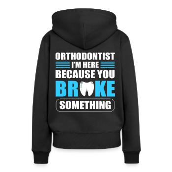 Orthodontistes Orthodontistes Dentistes Mâchoires - Sweat à capuche Premium bio Femme - noir - Dos - Julia (174cm)