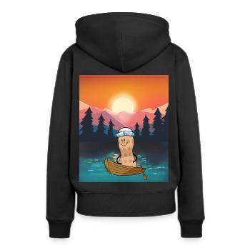 Cacahuète Loisirs Loisirs Nature Bateau - Sweat à capuche Premium bio Femme - noir - Dos - Julia (174cm)