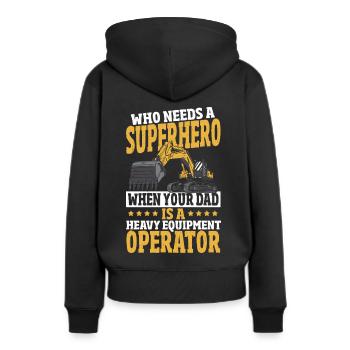 Opérateur de machine Opérateur de machine de construction Machines de construction - Sweat à capuche Premium bio Femme - noir - Dos - Julia (174cm)