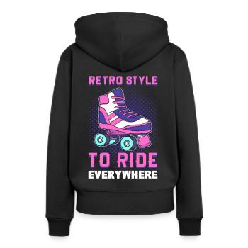 Rollschuhlaufen Roller-Derby Rollschuhfahren Sport - Frauen Premium Bio Hoodie - Schwarz - Hinten - Julia (174cm)