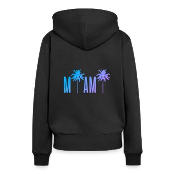 Miami Beach - Sweat à capuche Premium bio Femme - noir - Dos - Julia (174cm)