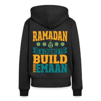 Ramadan Ramadan Moubarak islam islamique Ramadan islam - Sweat à capuche Premium bio Femme - noir - Dos - Julia (174cm)