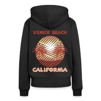 Retro Venice Beach California Palm Surfing à Oz - Sweat à capuche Premium bio Femme - noir - Dos - Julia (174cm)